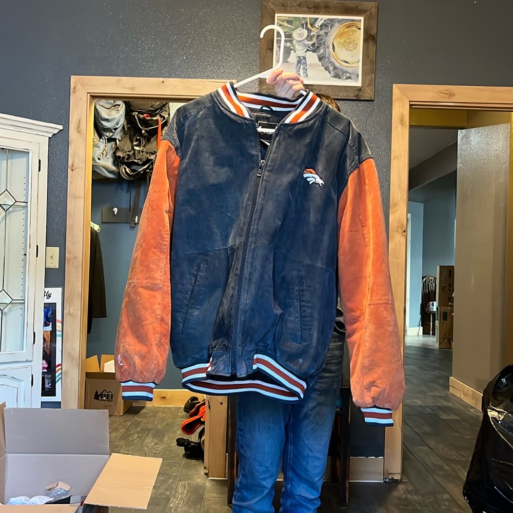 Spotlight Denver Broncos suede letter jacket